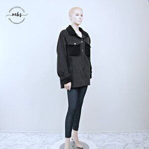 NWT Stoosh Faux Fur Oversized Jacket Black Women L